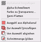 Das Untermenü Transparenz